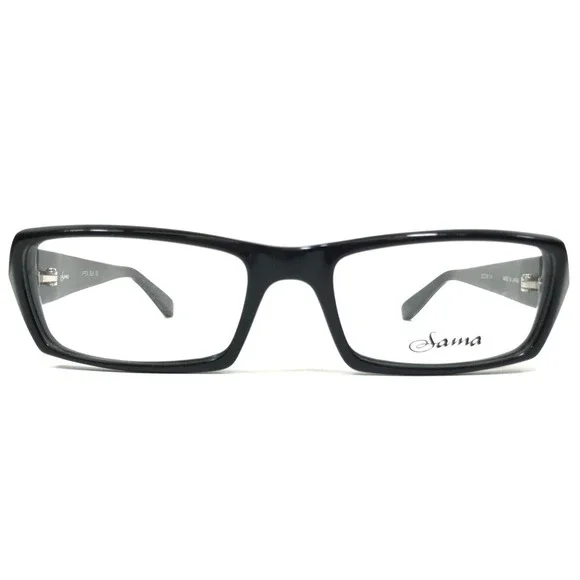 Sama Eyeglasses Frames APEX BLK Polished Black Rectangular Full Rim 53-18-138 - Picture 1 of 11
